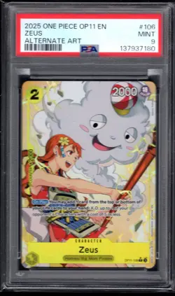 2025 ONE PIECE OP11 EN ZEUS ALTERNATE ART 106 PSA 9 MINT - Image 1