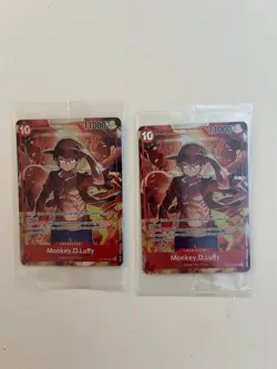 One Piece TCG Monkey.D.Luffy Treasure Booster ST10-006 SR Foil Promo x 2 Sealed - Image 1
