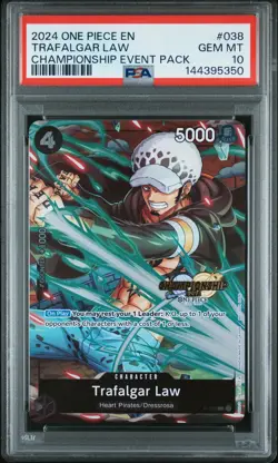 2024 ONE PIECE CHAMPIONSHIP 2024 EVENT PACK #038 TRAFALGAR LAW PSA 10 - Image 1
