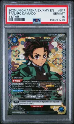 2025 UNION ARENA DEMON SLAYER VOL.2 017 TANJIRO KAMADO 1 STAR PSA 10 GEM MINT - Image 1