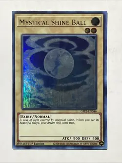 YUGIOH MYSTICAL SHINE BALL SUPER RARE LCYW-EN229 1ST EDITION LP - Image 2