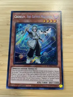 Crowley, the Gifted Magistus BLMM-EN044 Secret Rare 1st Edition Yugioh Card NM - Image 1