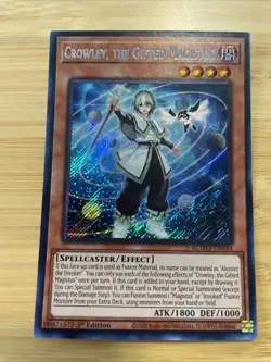 Crowley, the Gifted Magistus BLMM-EN044 Secret Rare 1st Edition Yugioh Card NM - Image 3
