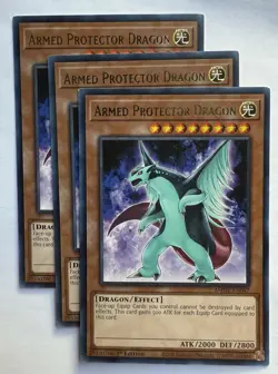 Yugioh x3 Armed Protector Dragon AMDE-EN047 Rare 1st Edition - Image 1