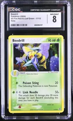 CGC 8 Beedrill EX Fire Red & Leaf Green 1/112 Holo Pokemon Card - Image 1