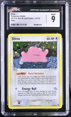 CGC 9 MINT Ditto EX Fire Red & Leaf Green 4/112 Holo Pokemon Card psa - Image 1