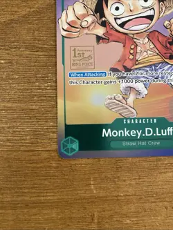 Monkey D. Luffy P-037 One Piece Promo Card TCG 1st Anniversary Stamped Foil - Image 2