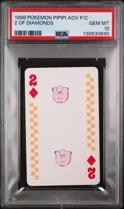 1998 POKEMON PIPIPI ADVENTURE PLAYING CARDS 2 OF DIAMONDS PSA 10 - Image 1