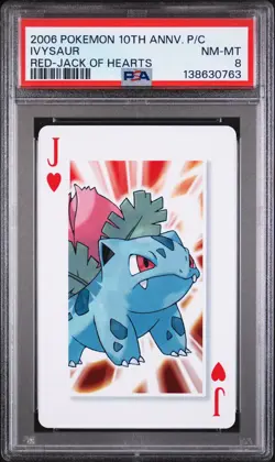 2006 POKEMON CENTER 10TH ANNIVERSARY PLAYING CARDS RED DECK IVYSAUR PSA 8 - Image 1