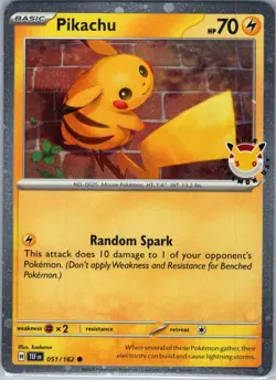 Pikachu - (Cosmo Holo) Pokemon Day 051/162 - Pokemon Card - NM - Image 1