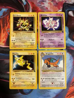 WB Presents POKEMON The First Movie BLACK STAR PROMO SET of 4 cards 1999 - Image 1