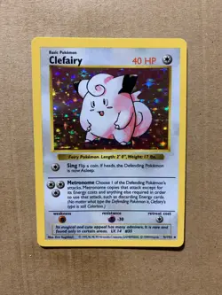 Shadowless Clefairy 5/102 Base Set - Holo Pokemon Card - EX/NM - Image 1