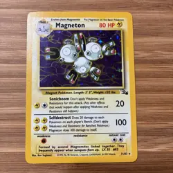 Pokemon Magneton 11/62 Fossil Holo Rare Unlimited 1999 80 HP English TCG Card - Image 1