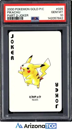 Pokemon 2000 Pikachu 025 Joker Pokemon Gold Playing Card Japanese GEM MT PSA 10 - Image 1