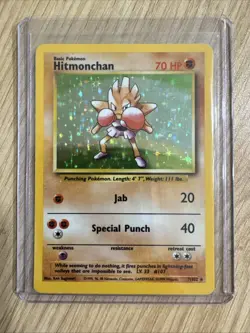 1999 Pokemon Hitmonchan 70 HP Holo Rare Base Set Card 7/102 Vintage WOTC - Image 1