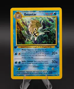 Omastar Pokemon Card 1st Edition Fossil Set 40/62 Uncommon TCG 1999 WOTC - Image 1