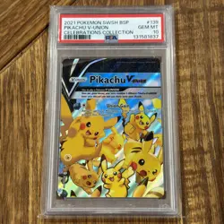 Pokemon Pikachu V-Union SWSH 139-142 Celebrations Promo 4 Card Set PSA 10’s - Image 2