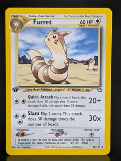FURRET 35/111 2000 NEO GENESIS SET POKEMON CARD 1st EDITION - Image 1