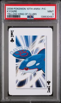 2006 POKEMON CENTER 10TH ANNIVERSARY PLAYING CARDS YELLOW DECK KYOGRE PSA 9 - Image 1