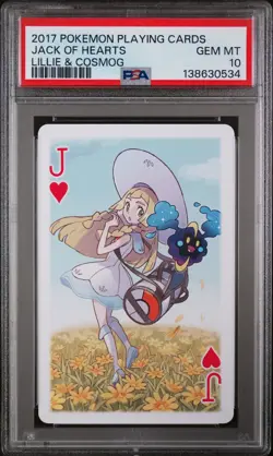 2017 POKEMON PLAYING CARDS LILLIE, GLADION & LUSAMINE JACK OF HEARTS PSA 10 - Image 1