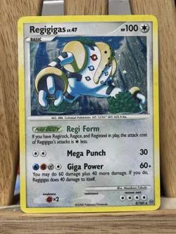 Regigigas 9/100 Holo Rare Stormfront Pokemon Card MODERATELY PLAYED MP / HP - Image 1