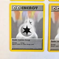 Lot 4 Pokemon Double Colorless Type Energy Card 1999 Base Set 1st Edition 96/102 - Image 5