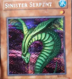 Yugioh Sinister Serpent SDD-002 Secret Rare Card - MP To HP Condition - Image 3