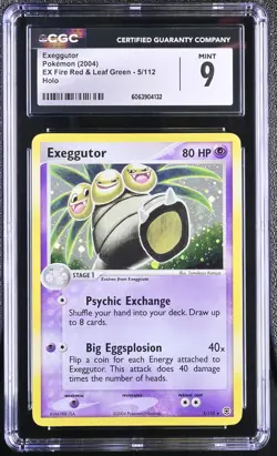 CGC 9 MINT Exeggutor EX Fire Red & Leaf Green 5/112 Holo Pokemon Card psa - Image 1