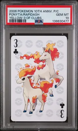 POKEMON CENTER 10TH ANNIVERSARY PLAYING CARDS YELLOW DECK PONYTA/RAPIDASH PSA 10 - Image 1