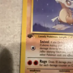 Pokemon Cubone Jungle Set 58/64 1st Edition Common Regular 1999 Card - Image 2