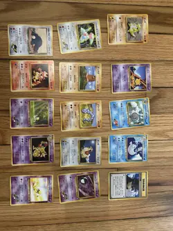 Pocket Monsters Sandshrew Snorlax Magmar Kadabra Porygon Trainer Card Lot 15 - Image 1