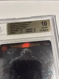 Godzilla Vs Godzilla EBP01-015+ Fest Godzilla Card Game Gold SP English BGS 10 - Image 4