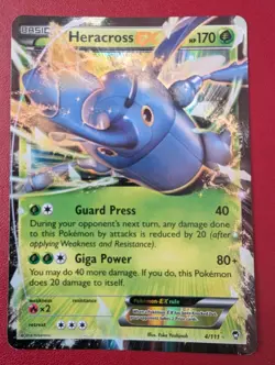 Heracross EX 4/111 Furious Fists Holo Pokemon Card Excellent Condition - Image 1