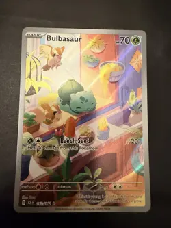 Bulbasaur 143/142 Sv07: Stellar Crown Illustration Rare Super Clean Card!! - Image 1