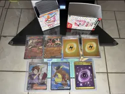 Pokemon 151 Lot EX Full Art Gold Psychic Energy Kangaskhan Bulk Cards + Tins - Image 1