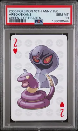 2006 POKEMON CENTER 10TH ANNIVERSARY PLAYING CARDS GREEN DECK ARBOK/EKANS PSA 10 - Image 1