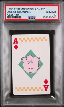1998 POKEMON PIPIPI ADVENTURE PLAYING CARDS CLEFAIRY ACE OF DIAMONDS PSA 10 - Image 1