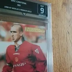 Eric Cantona Merlin 1996 Card Manchester United Get Graded 9 Mint - Image 3