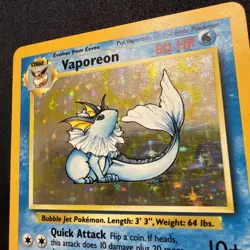 Pokemon TCG Vaporeon Holo Rare Card 12/64 Jungle No Symbol Error, LP/MP - Image 3