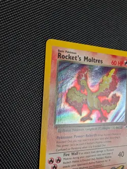 Rocket's Moltres 12/132 Gym Heroes Holo Rare Team Rocket Pokemon LP - Image 3