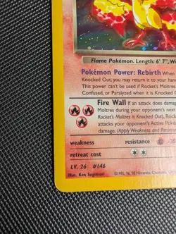 Rocket's Moltres 12/132 Gym Heroes Holo Rare Team Rocket Pokemon LP - Image 4
