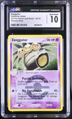 CGC 10 Exeggutor EX Fire Red & Leaf Green 5/112 Reverse Holo Pokemon Card - Image 1