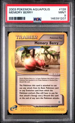2003 POKEMON AQUAPOLIS #128 MEMORY BERRY PSA 9 - Image 1