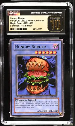 Hungry Burger MRL-068 1st Edition Common Yu-gi-oh! CGC 10 Pristine *177 - Image 1
