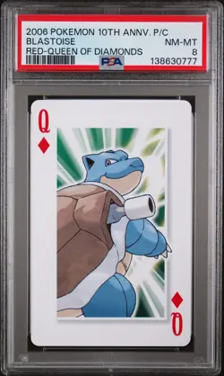 2006 POKEMON CENTER 10TH ANNIVERSARY PLAYING CARDS RED DECK BLASTOISE PSA 8 - Image 1