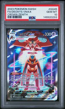 2023 POKEMON SWORD & SHIELD CROWN ZENITH #GG45 FULL ART/DEOXYS VMAX PSA 10 - Image 1