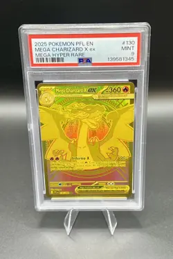 2025 Pokemon EN Mega Charizard X ex Hyper Rare 130/094 PSA 9 - Image 1