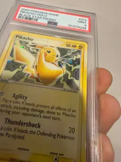 2003 POKEMON BLACK STAR PROMO #012 PIKACHU-HOLO PSA 9 SWIRL - Image 3
