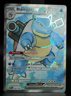 Pokemon TCG Blastoise ex Ultra Rare Holo 184/165 Sv: Scarlet & Violet 151 EX NM - Image 4