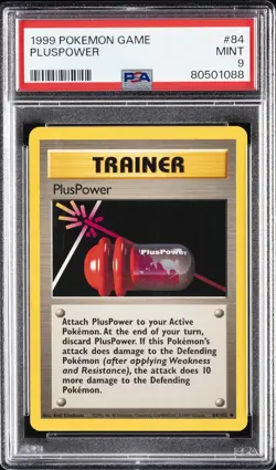 1999 POKEMON BASE SET UNLIMITED #84 PLUSPOWER PSA 9 - Image 1